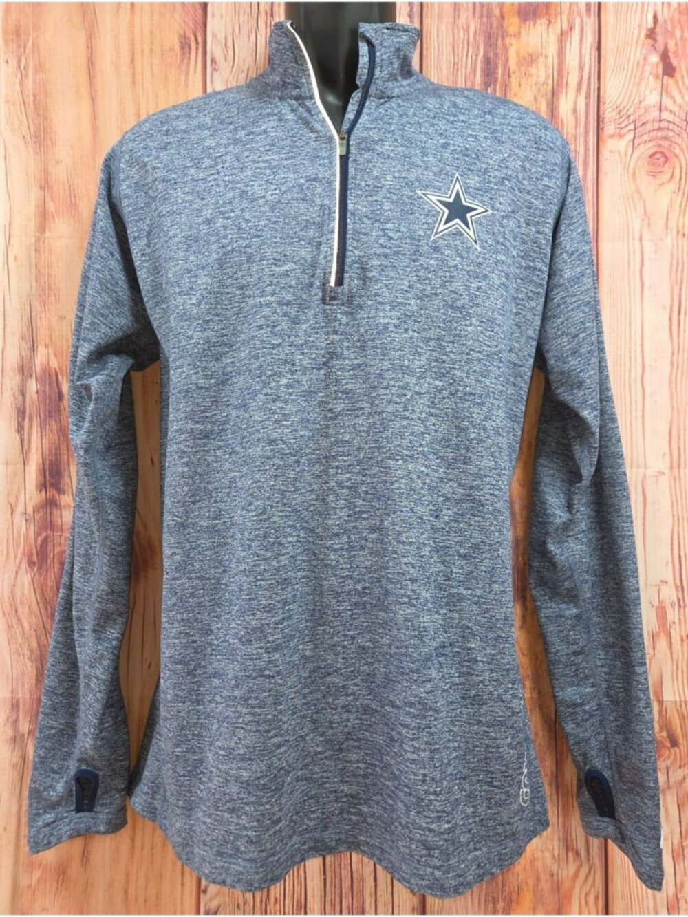 Dallas Cowboys Nike Dri-Fit 1/4 Zip Pullover Mens XXL Blue Heather Long Sleeve N